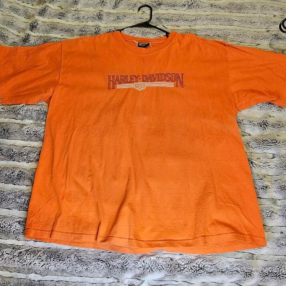 Harley-davidson Men's Orange T-shirt